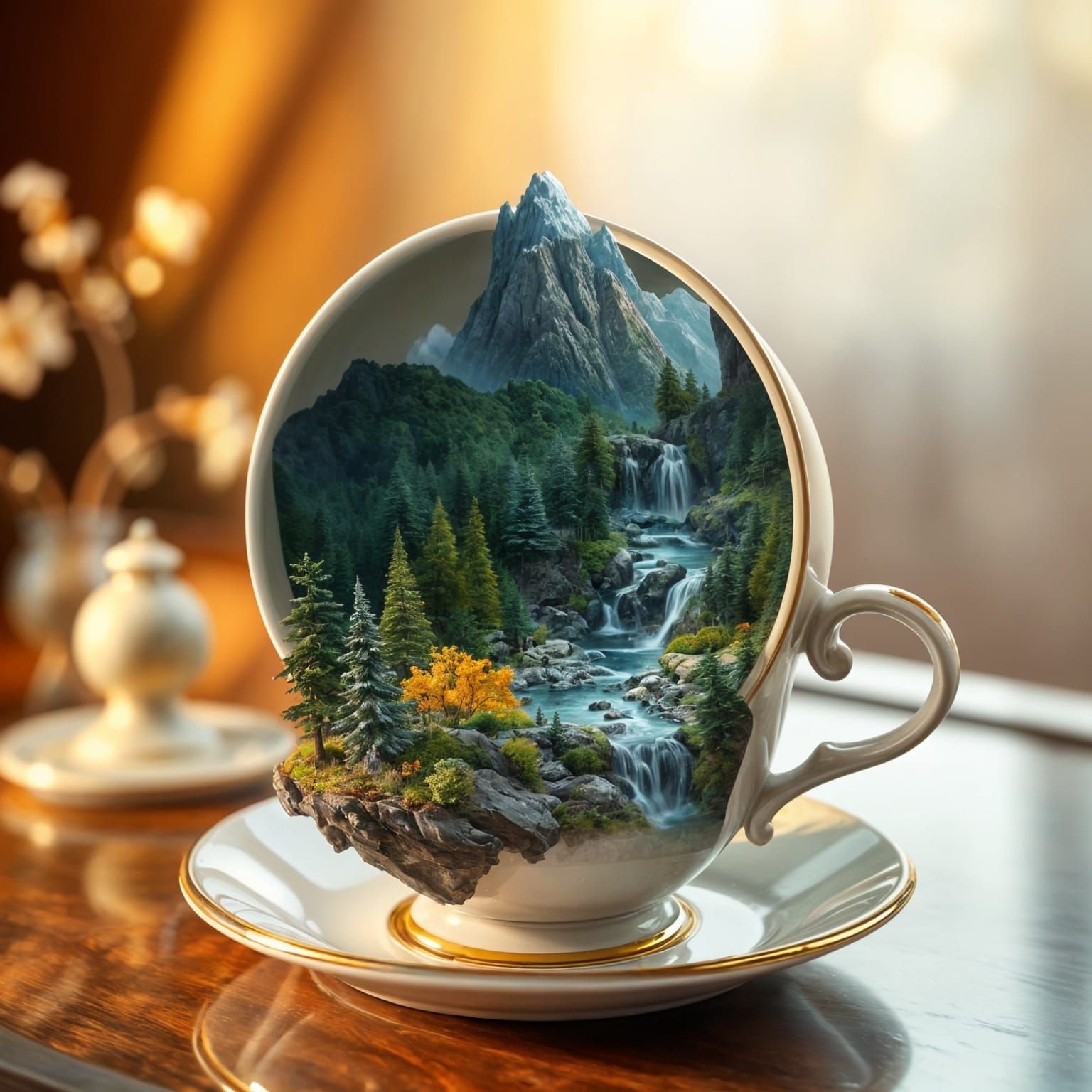 Fantasy World Unfolds from a Teacup