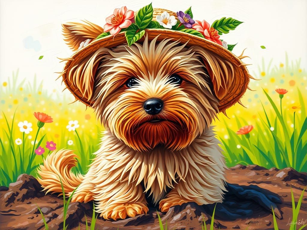 Yorkie in Mud