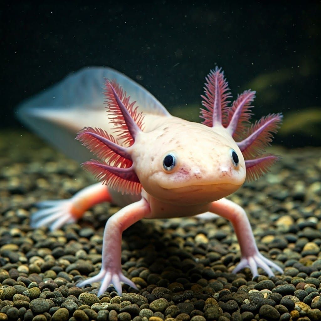 Axolotl in Futuristic Submarine Habitat
