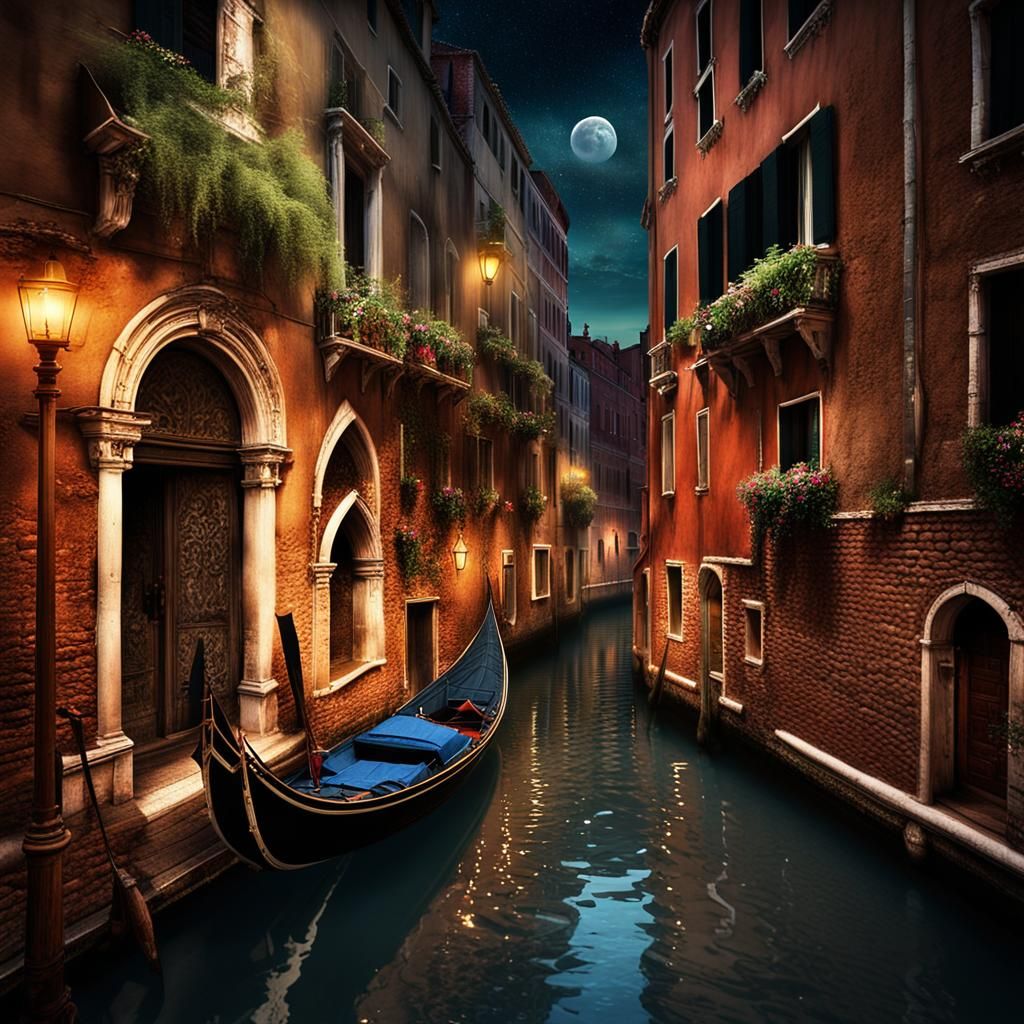 Venice at Night: A Fantasy Concept Art