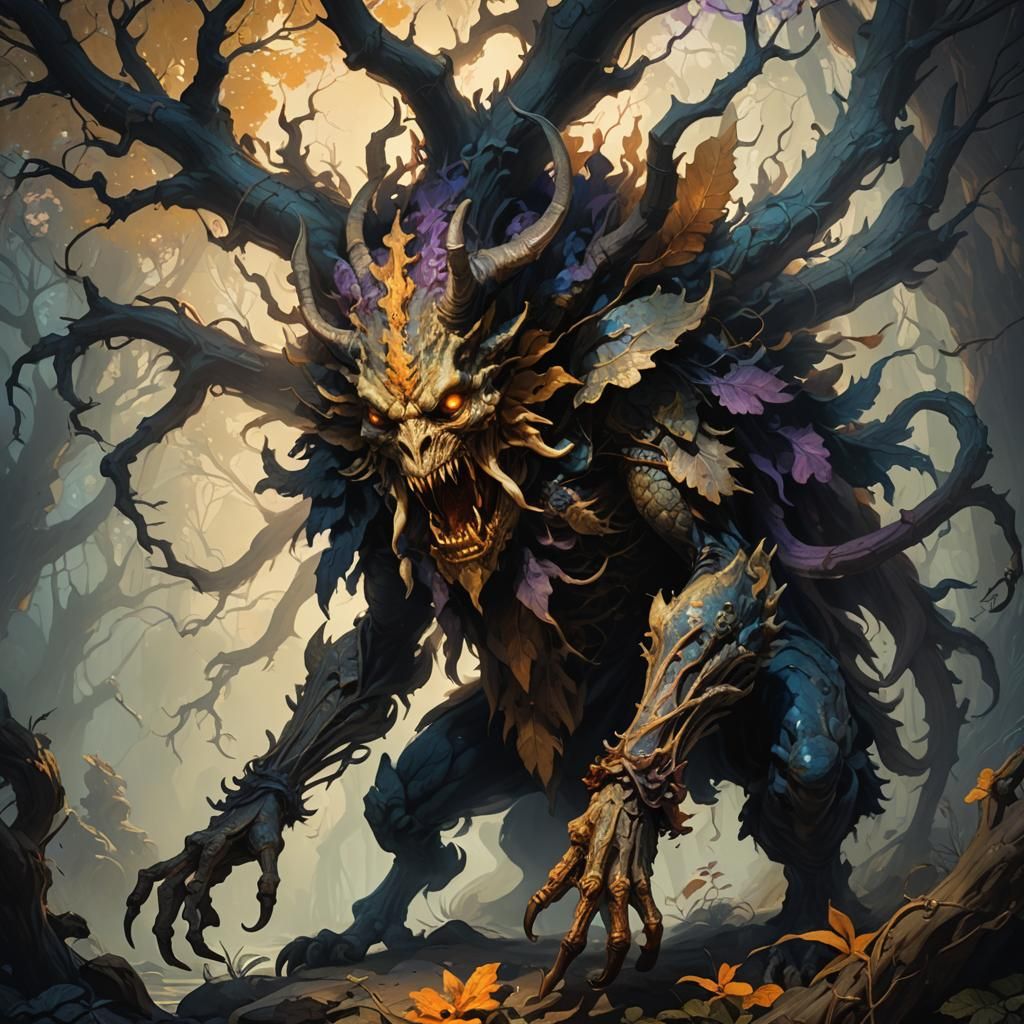 Terrifying Creature Emerges in Baroque Horror Painting