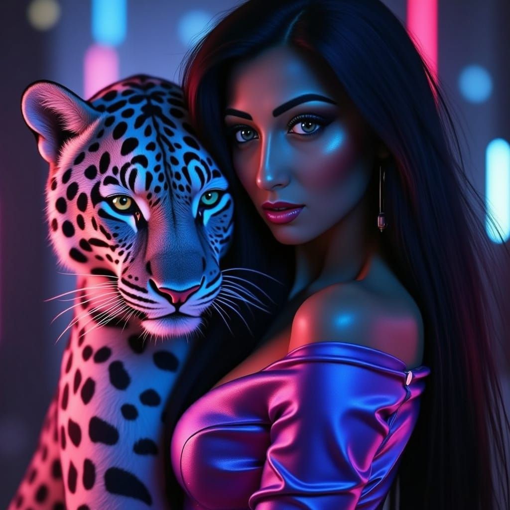 Hyper-Realistic Digital Painting of a Cyberpunk Goddess