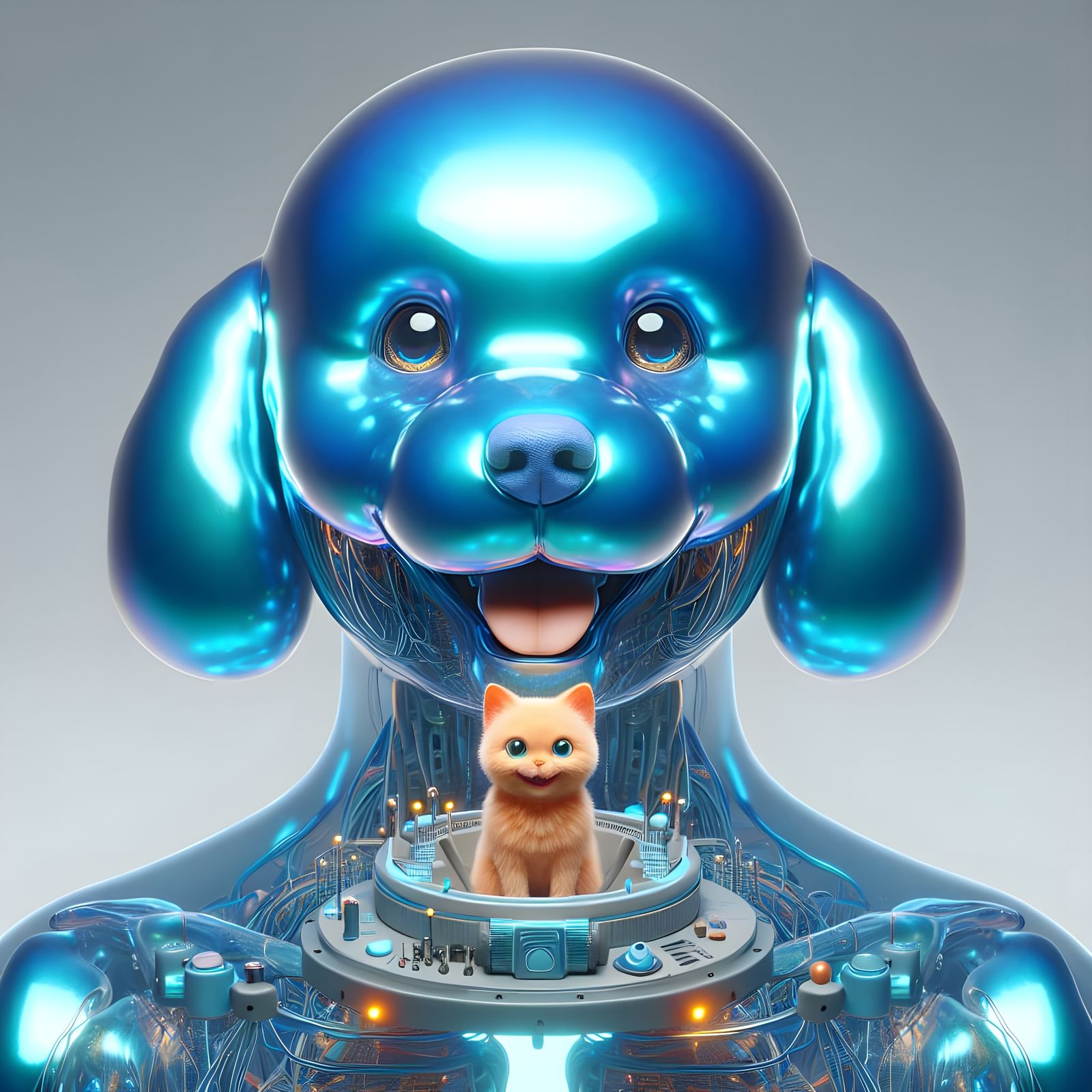 Cat Commands Happy Poodle-Humanoid Entity