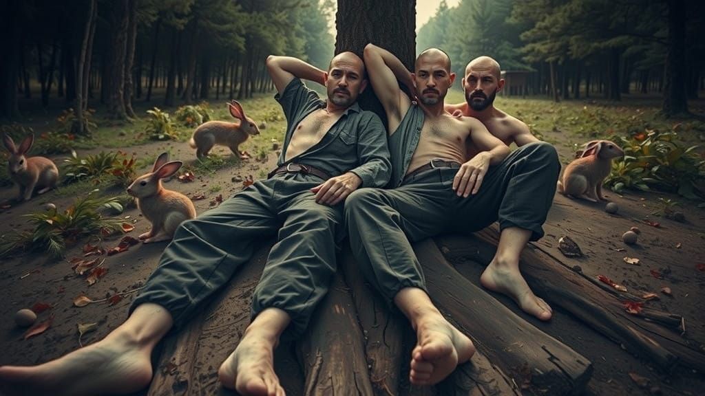 Two Men Find Comfort in the Forest