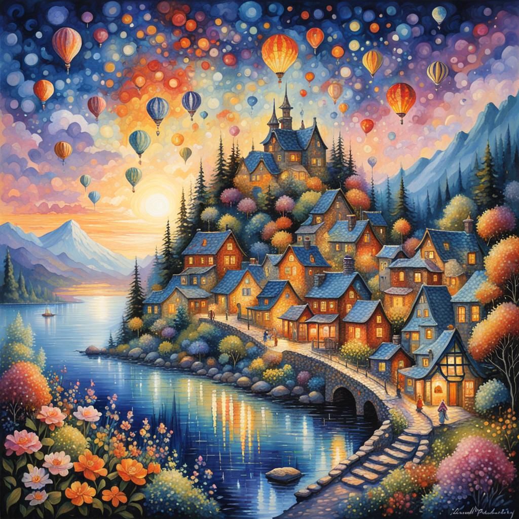 Enchanting Fairy Town in Storybook Illustration Style