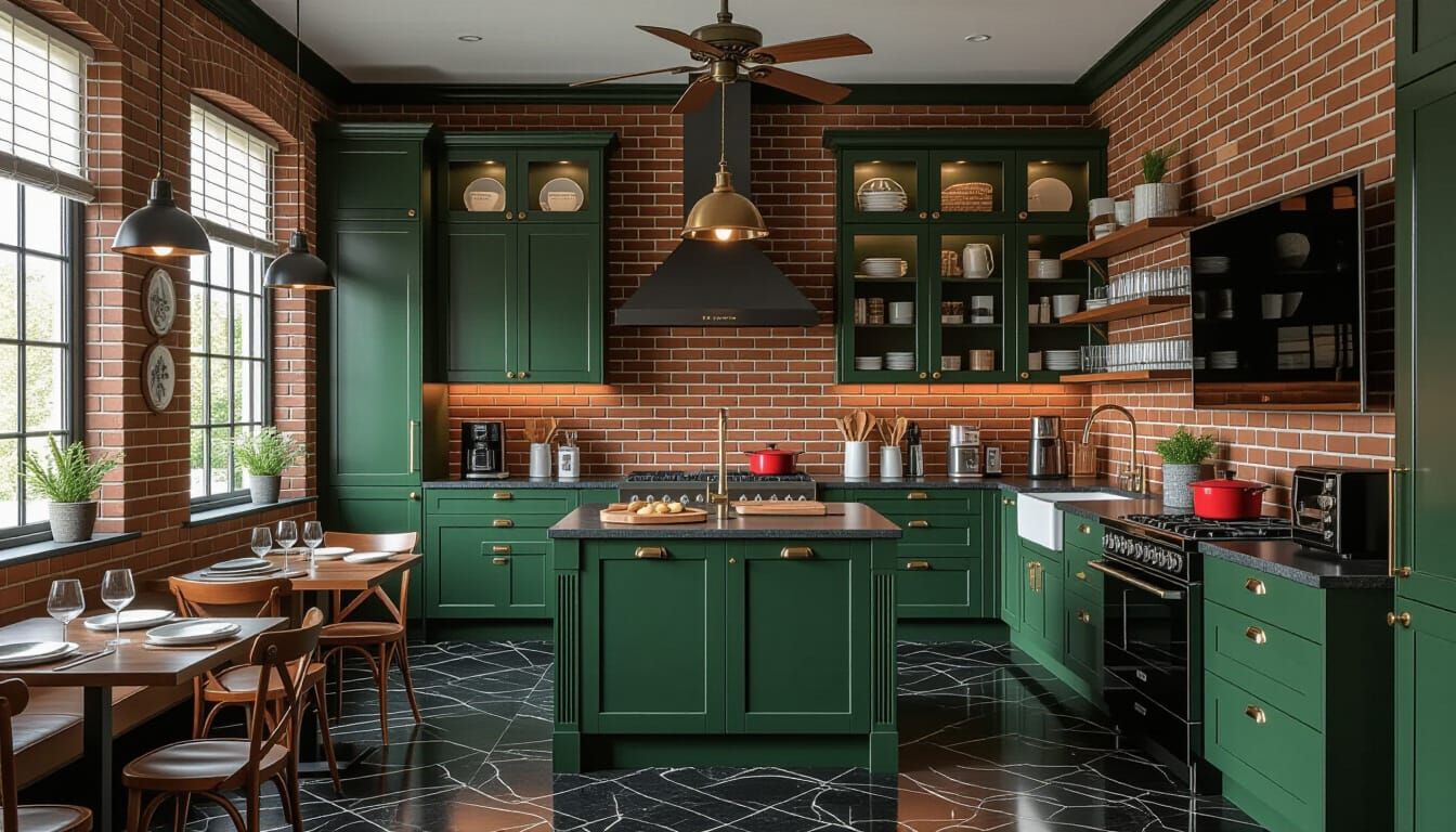 Vibrant Victorian Kitchen with Modern Appliances