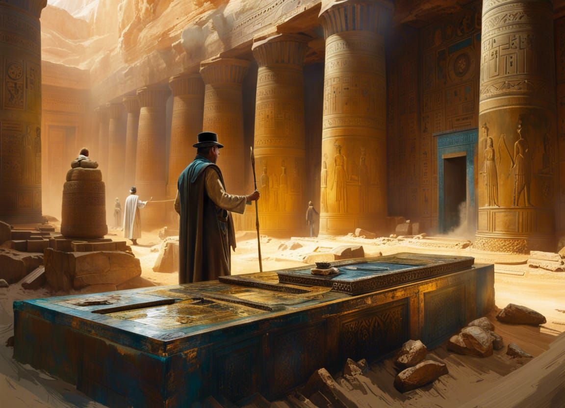Archaeologist Uncovers Pharaoh's Tomb, Pino Daeni Style