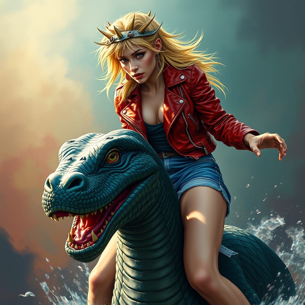 Riding the Loch Ness Monster in a Splash of Color