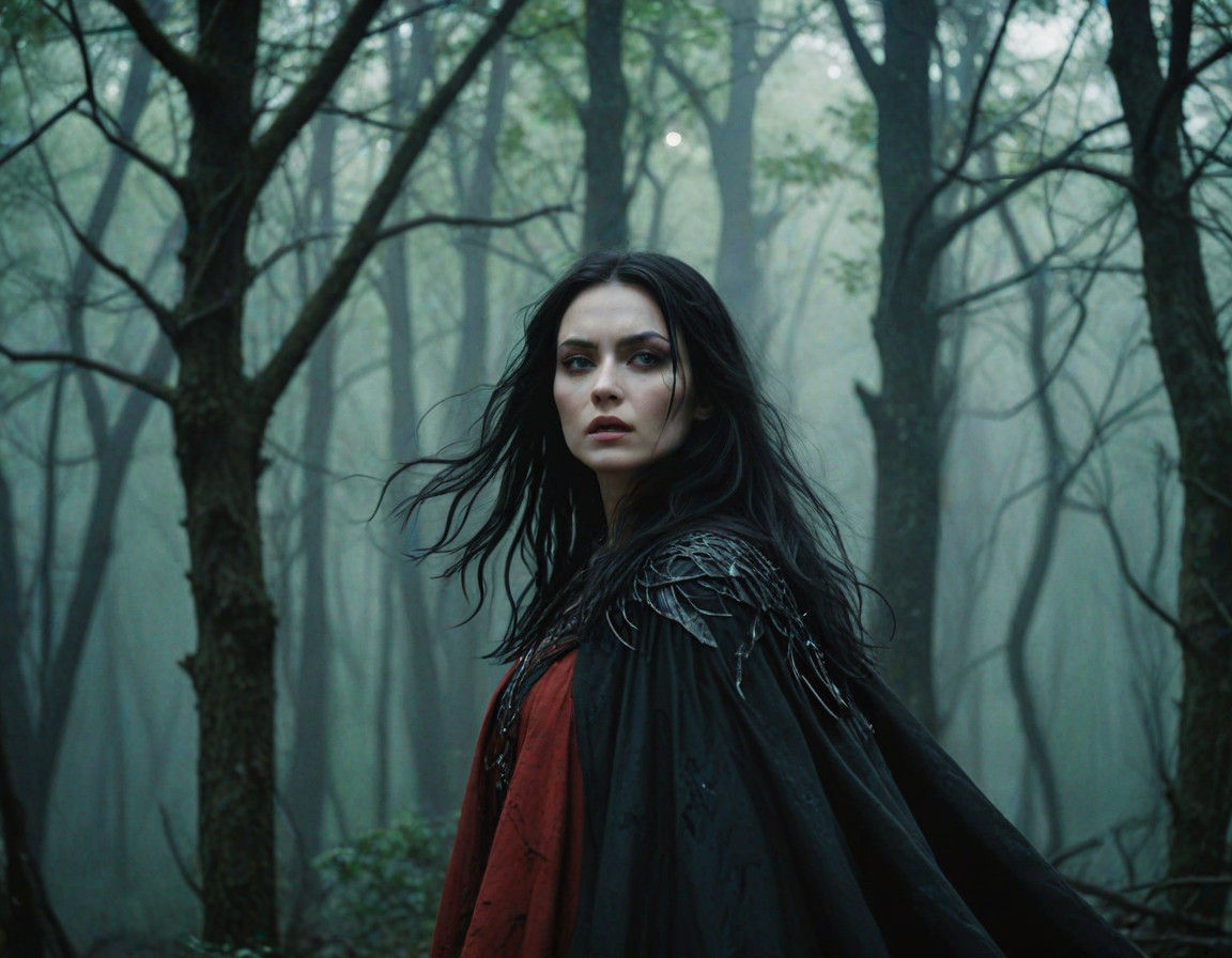 Ethereal Dark Fairy Emerges from Shadows