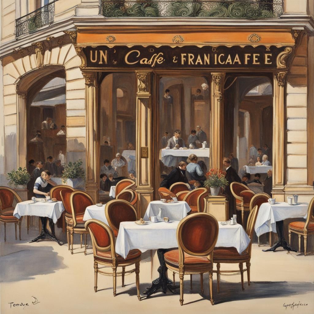 Terrace d'un café français typique