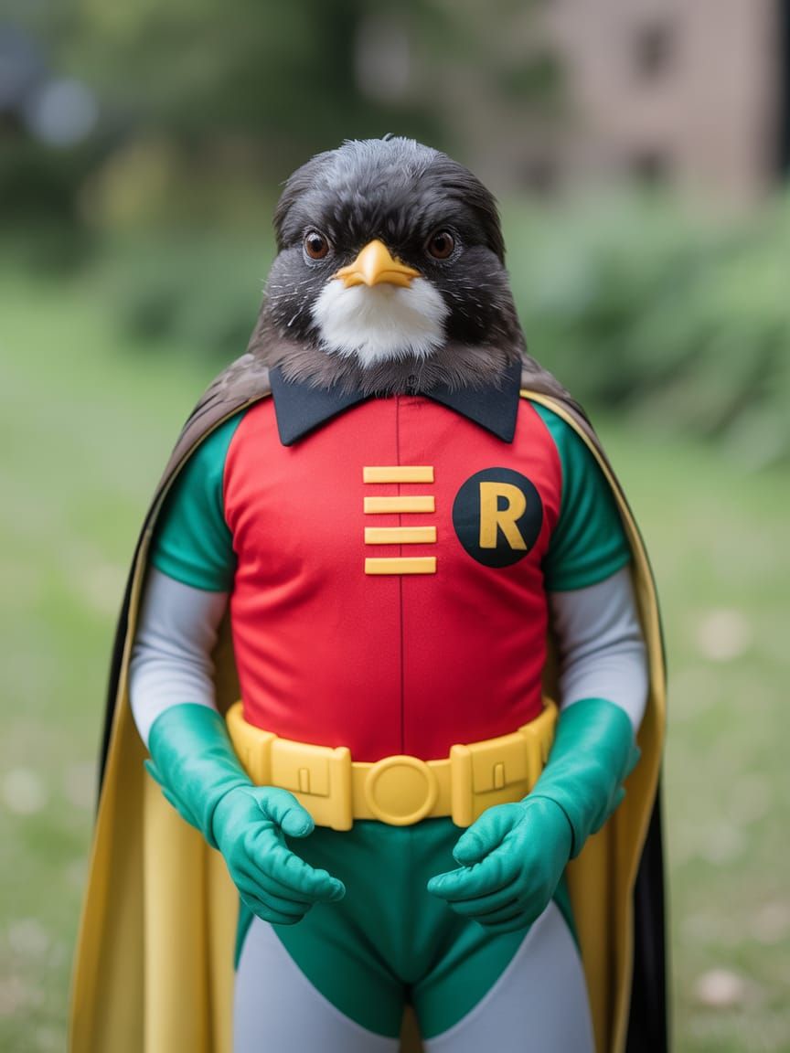 Robin Bird in Batman Costume