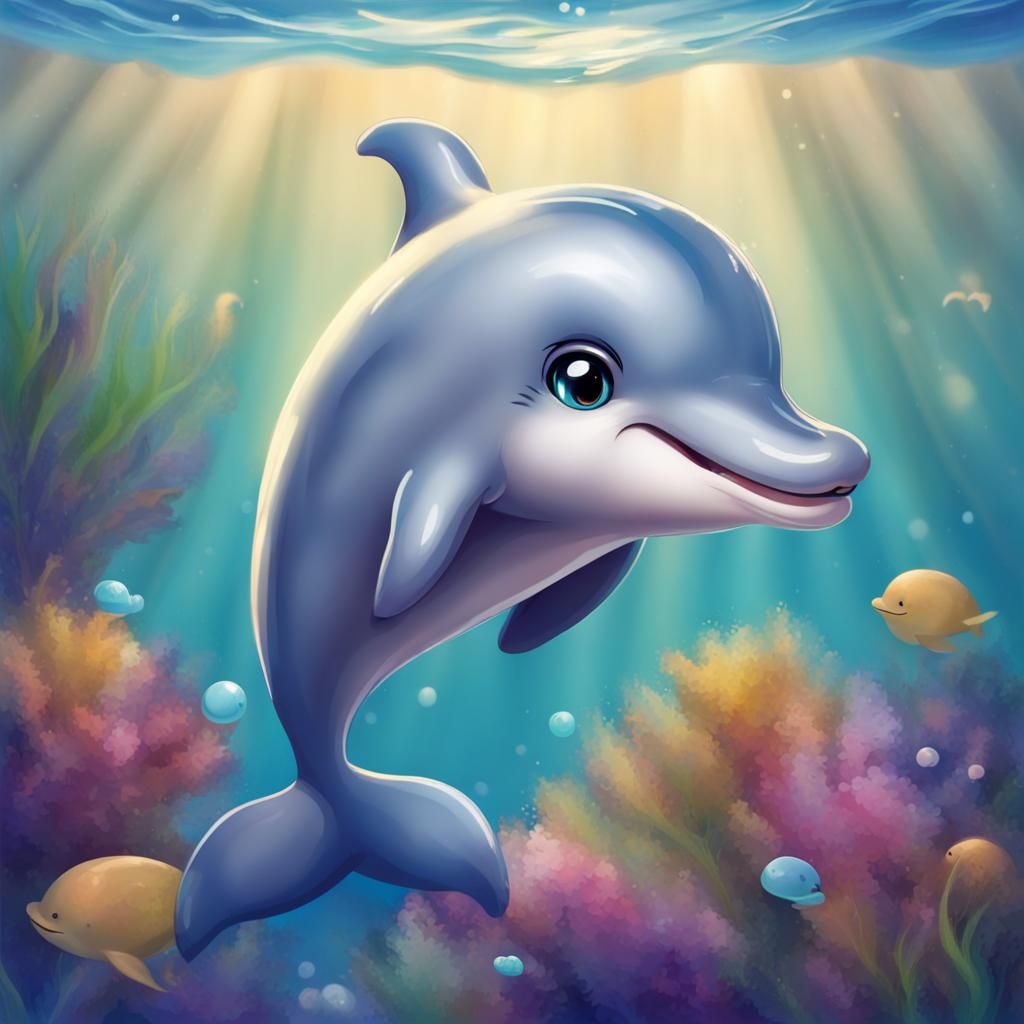 Cute Little Dolphin Generated by AI