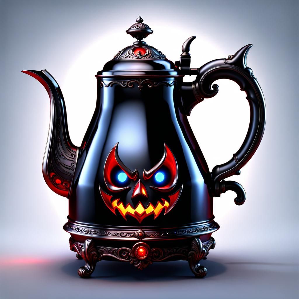 Gothic Vampire Kettle in Rococo Style
