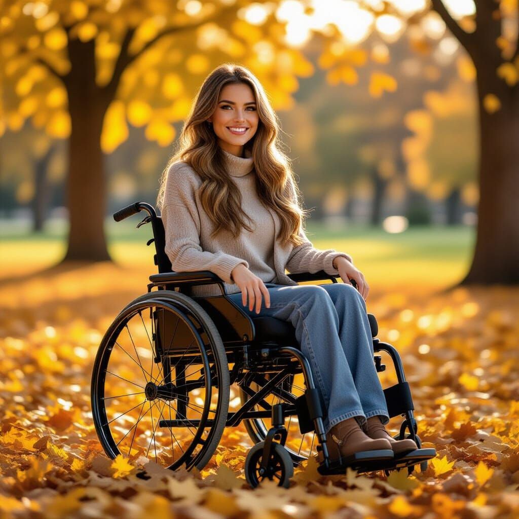 Cinematic Portrait of Confident Woman in Wheelchair