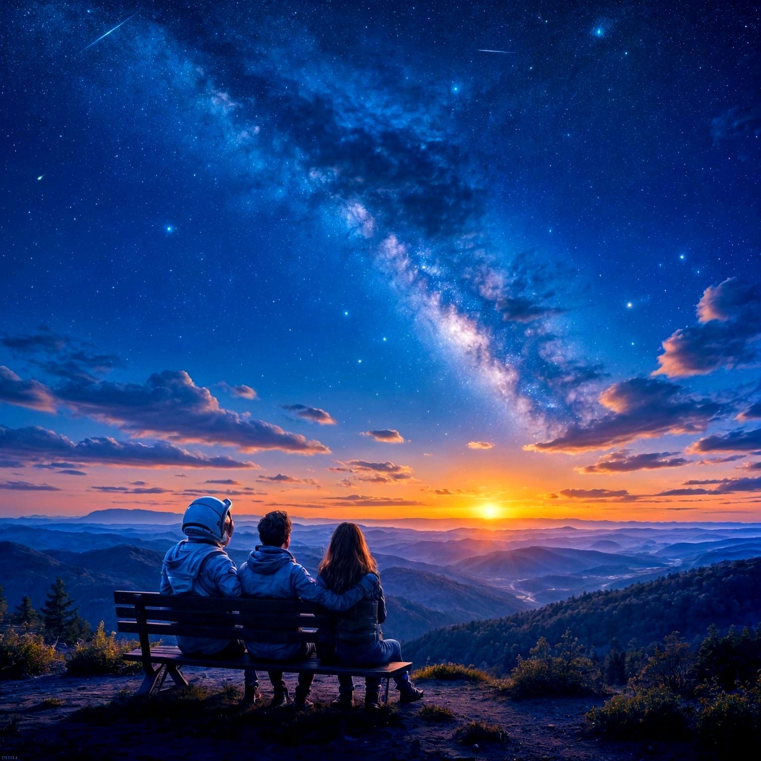 Astronauts Stargazing on Terraformed Planet