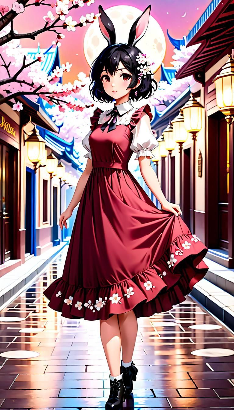 Anime Thai Beauty in Bangkok with Rabbit