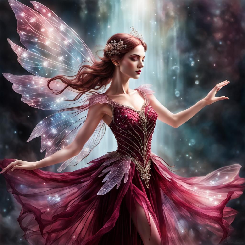 Dancing Fairy in Ice and Water, Digital Art