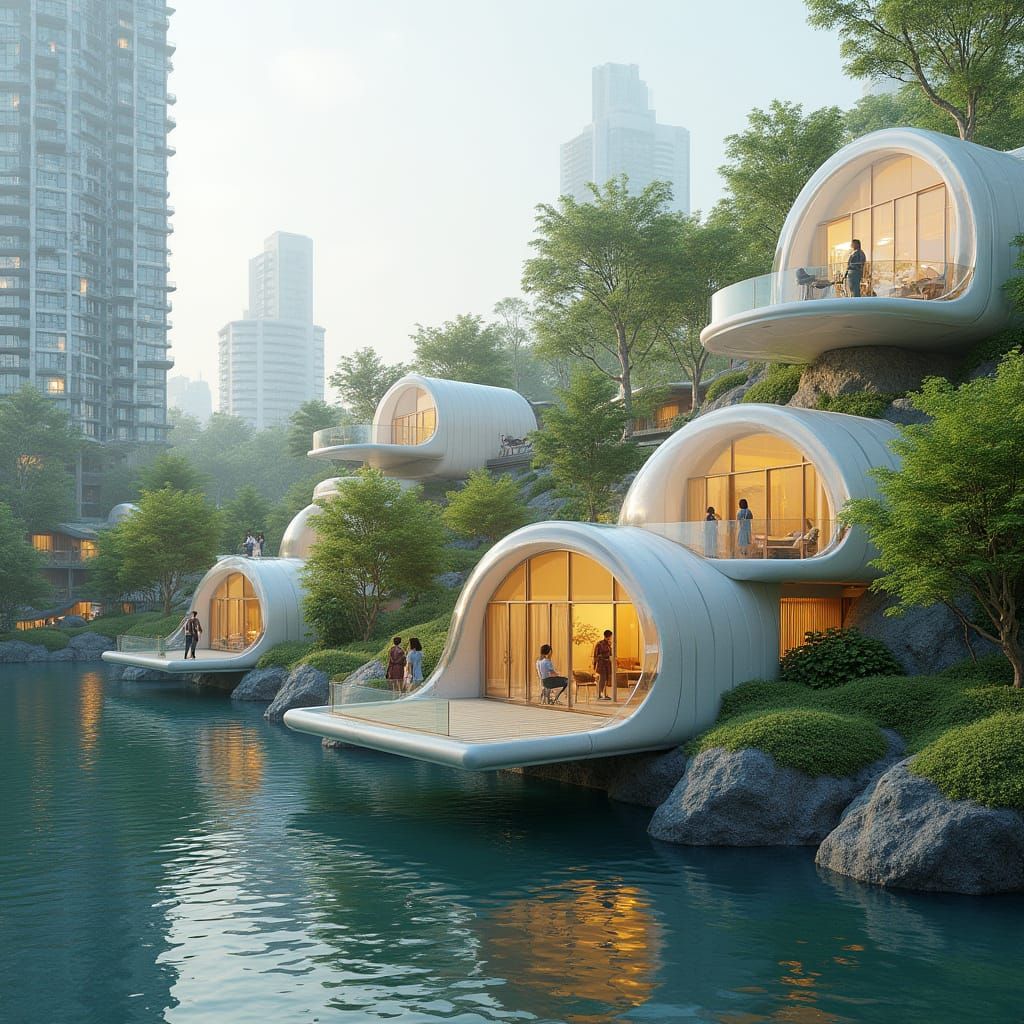 Semi-Circular Futuristic Buildings in Organic Harmony