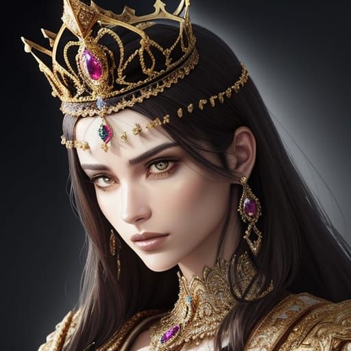 Luxurious Crown and Tiara with Intricate Jewel Detail