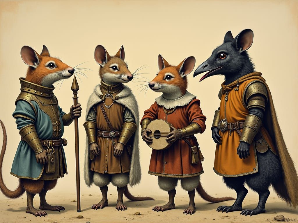 Anthropomorphic Animals in Redwall Aesthetic, Storybook Art