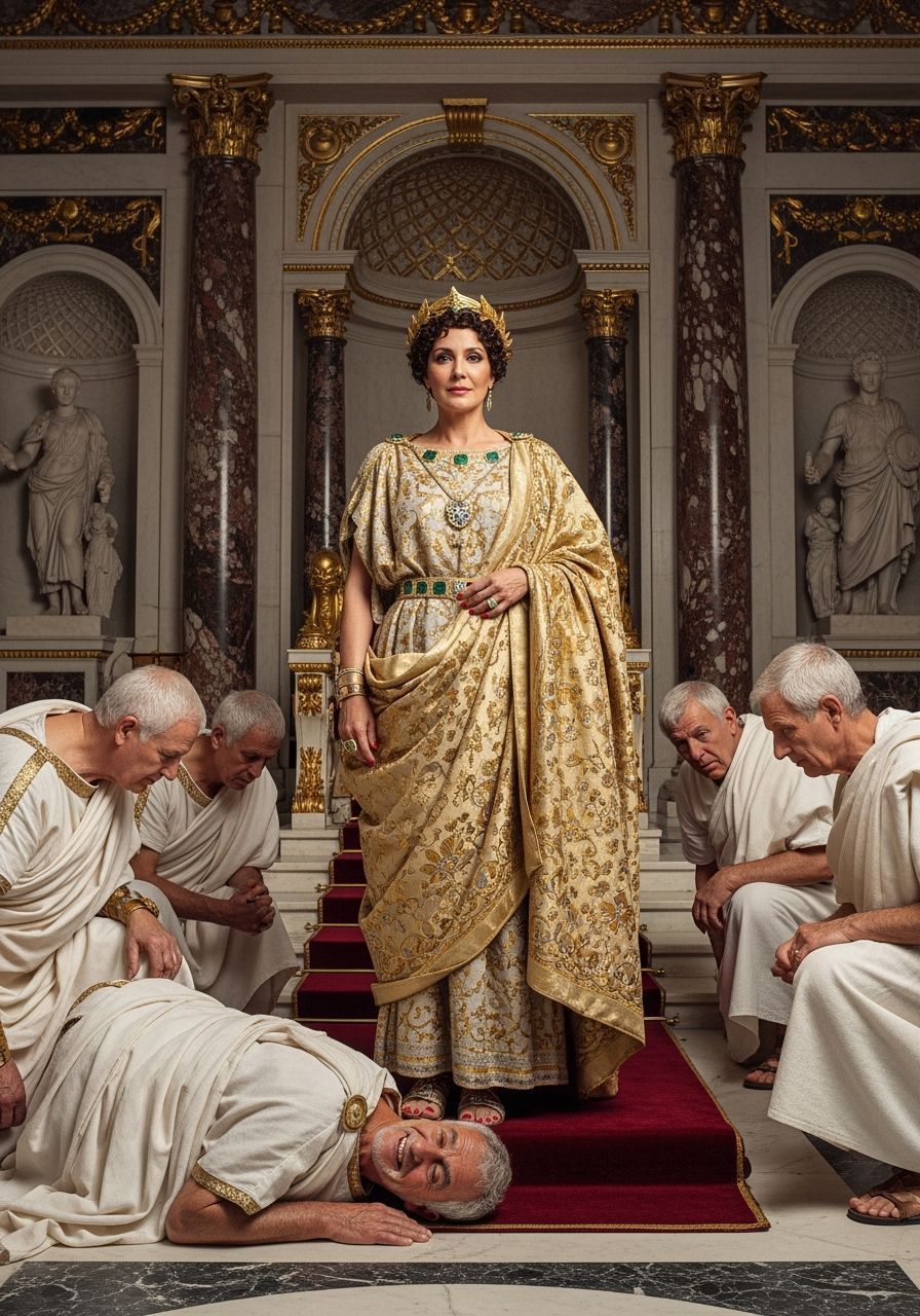 Empress Messalina in Opulent Throne Room