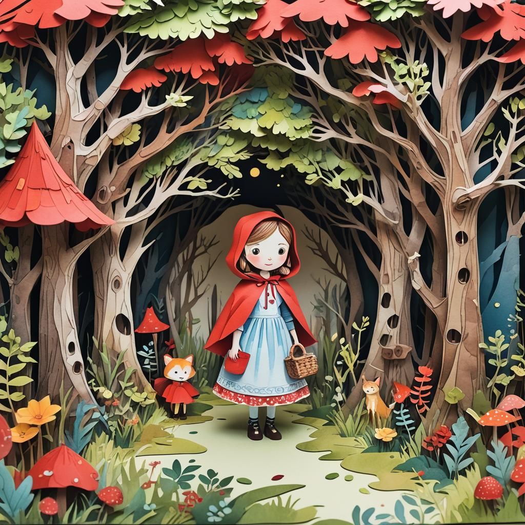 Little Red Riding Hood Pop-Up Book in Watercolor