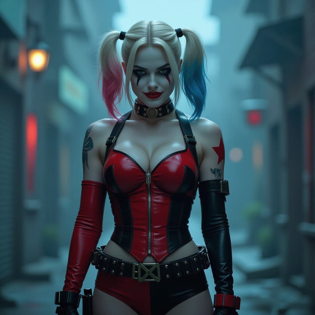 Harley Quinn in Gritty Comic Book Style
