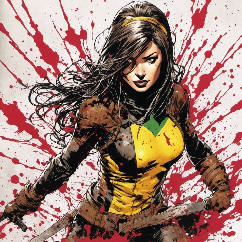 X-Men Rogue in Splatter Graffiti Style
