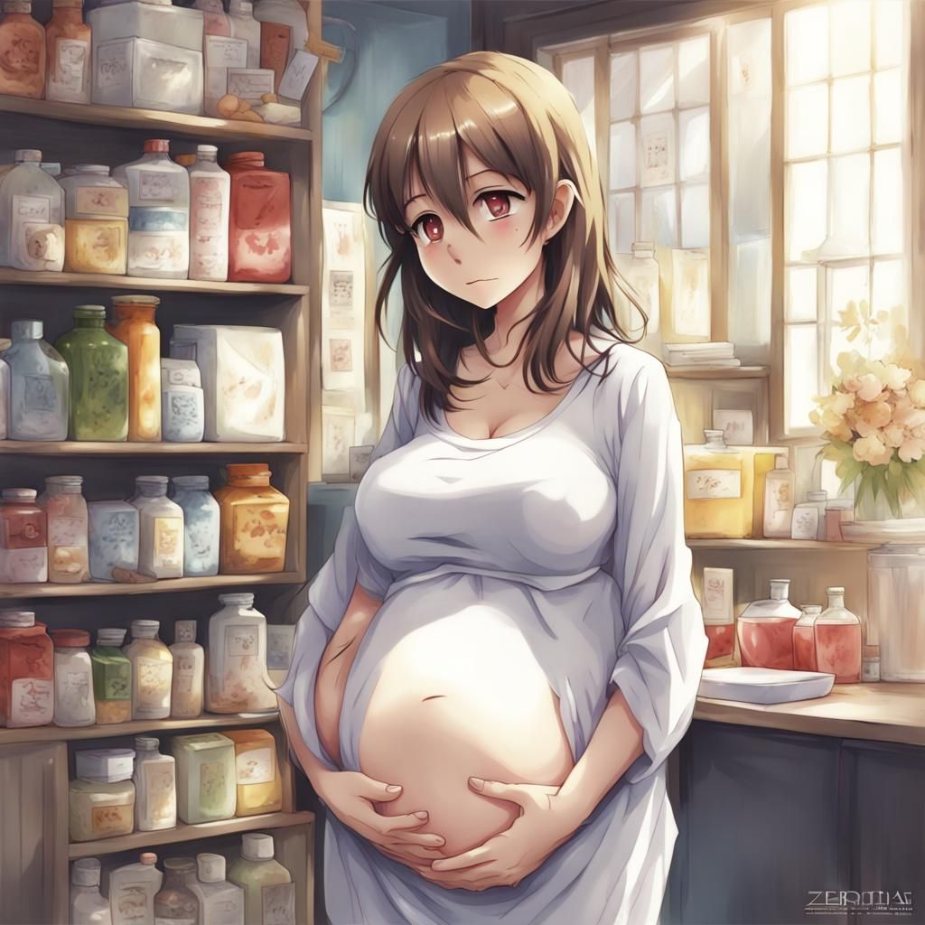 Anime Style Pregnant Girl, Manga Key Visual