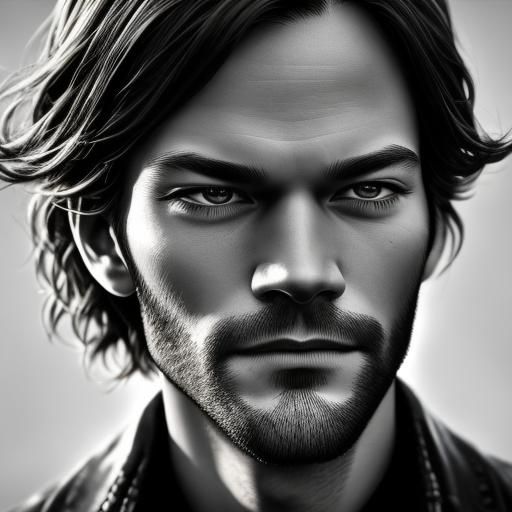 Dramatic Portrait in Black and White Style