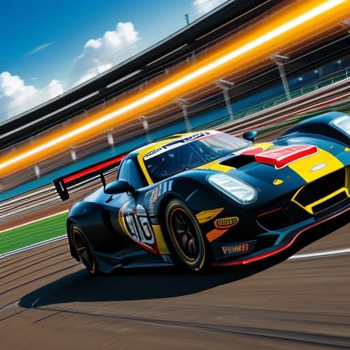 Racing Comic Book Art with Dynamic Speed and Energy