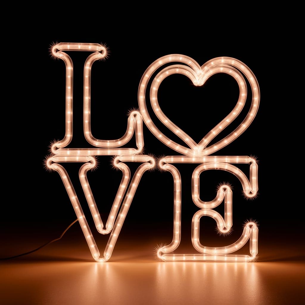 Surreal Light Painting of LOVE in Ethereal Long Exposure