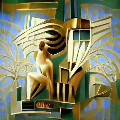 Art Deco Portrait Inspired by John Galt