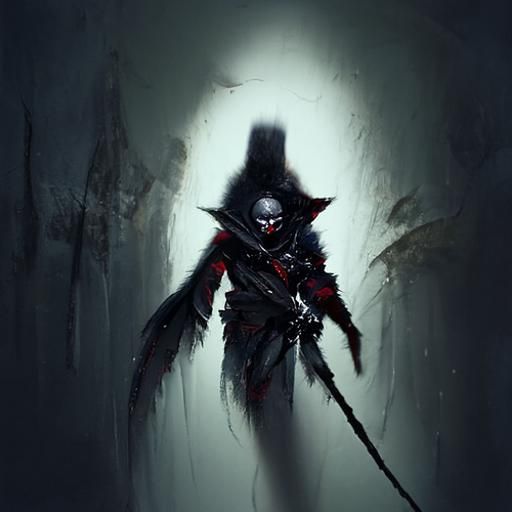 Sinister Shadow Assassin Hellspawn in Dark Fantasy Style