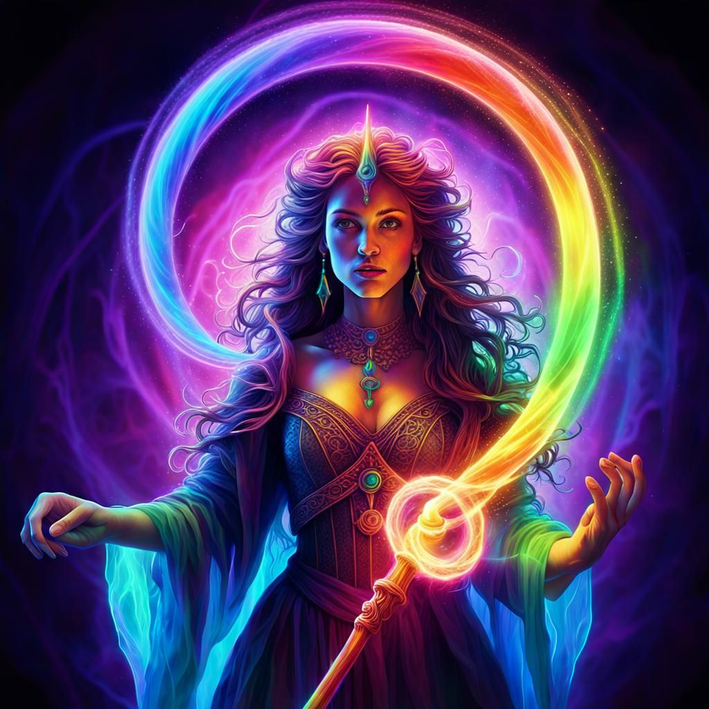 Rainbow Vortex in Sorceress Scepter: Neon Blacklight Fantasy