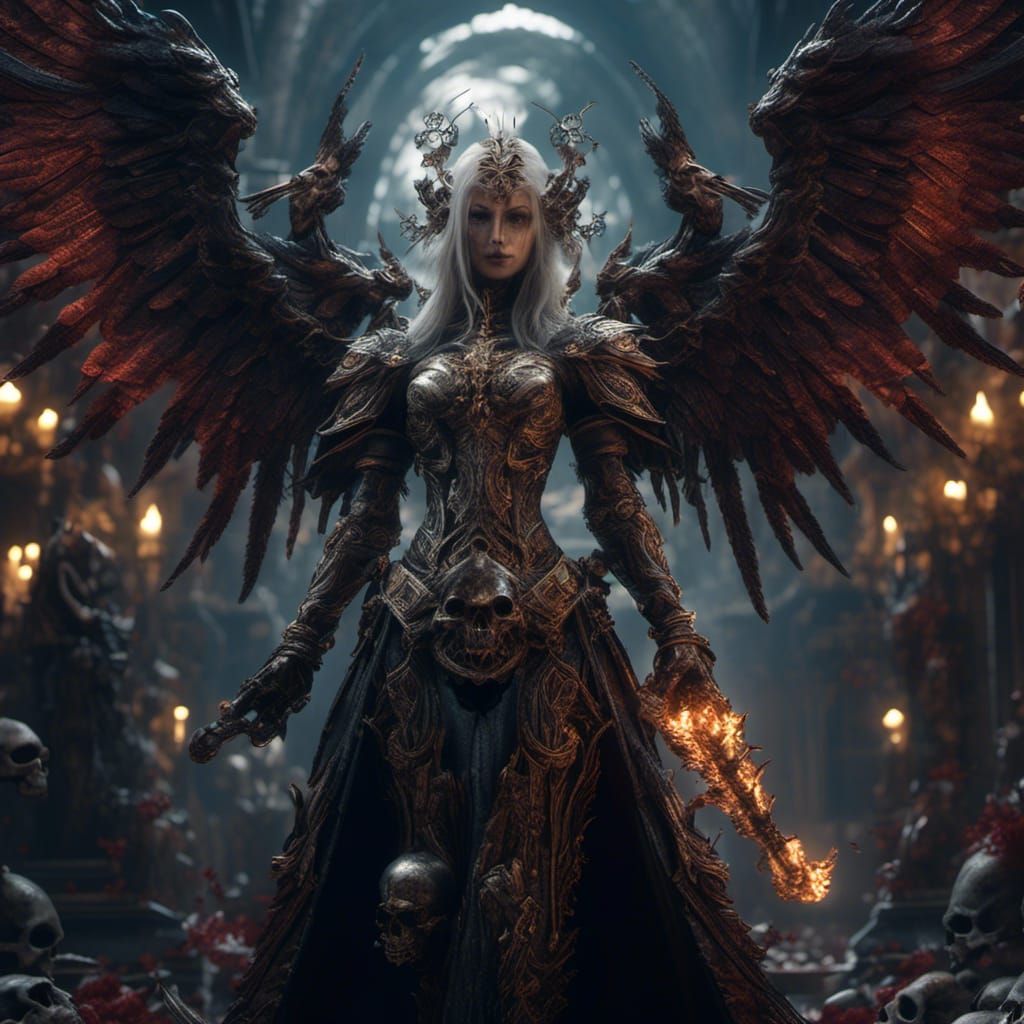 Hyperrealistic Lilith, Daughter of Hatred in Dark Fantasy