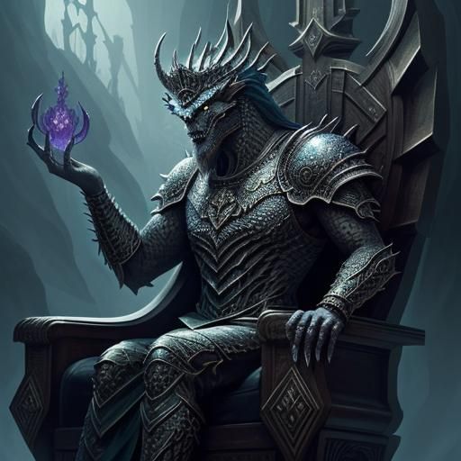 Mighty Monster King Roaring on Throne