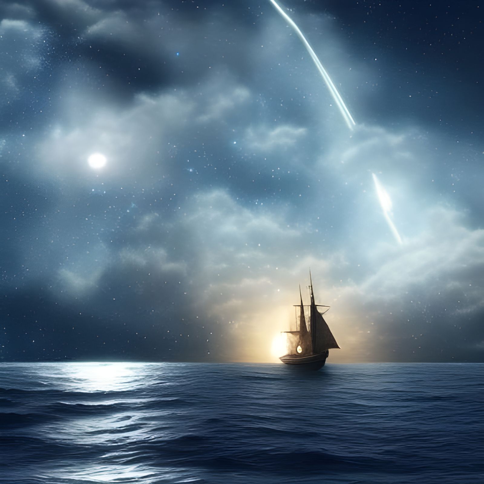 Epic Starry Night Sky Over the Sea