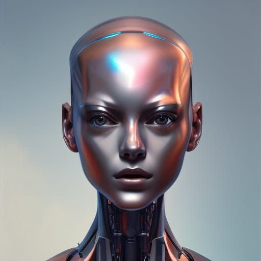 Detailed Robot Portrait in Artstation Style
