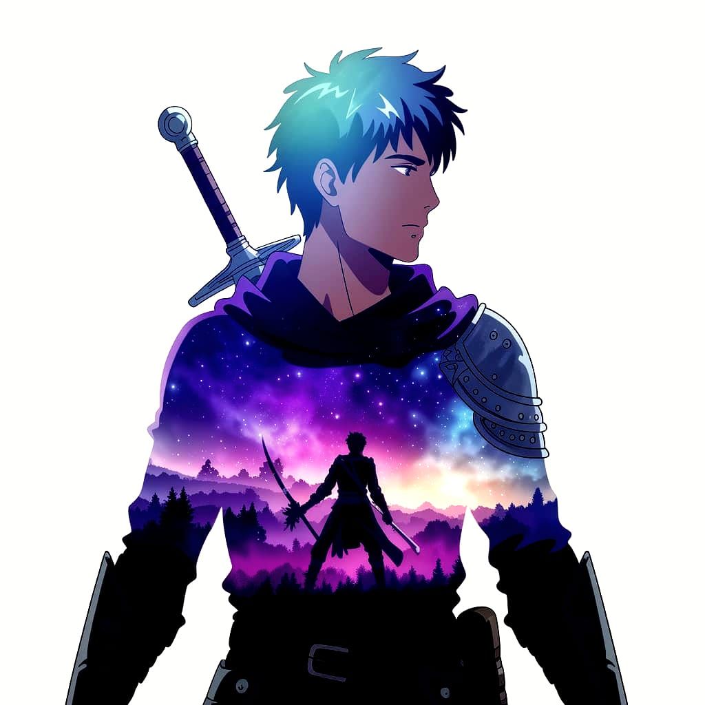 Warrior in Dreamscape: Double Exposure Art