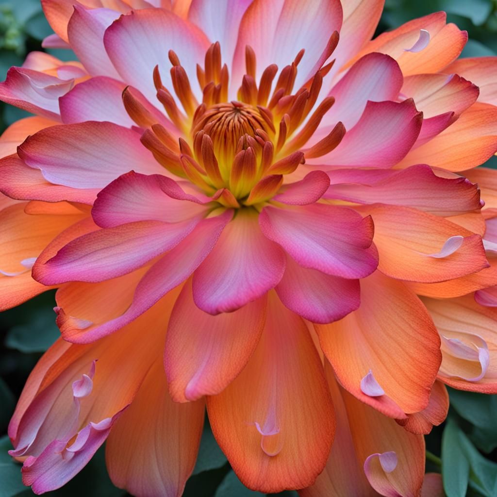 Glowing Translucent Flower in Orange and Pink