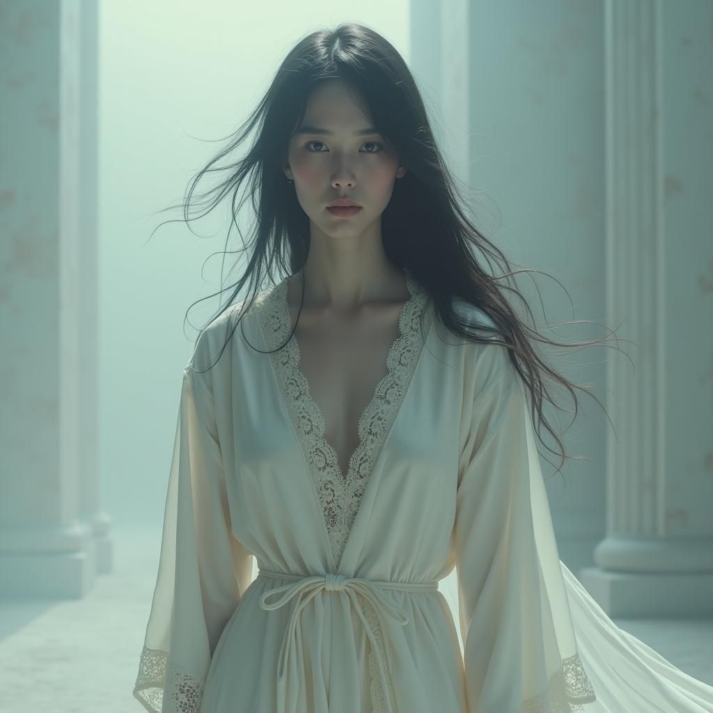 Woman in White Robe: Digital Matte Painting