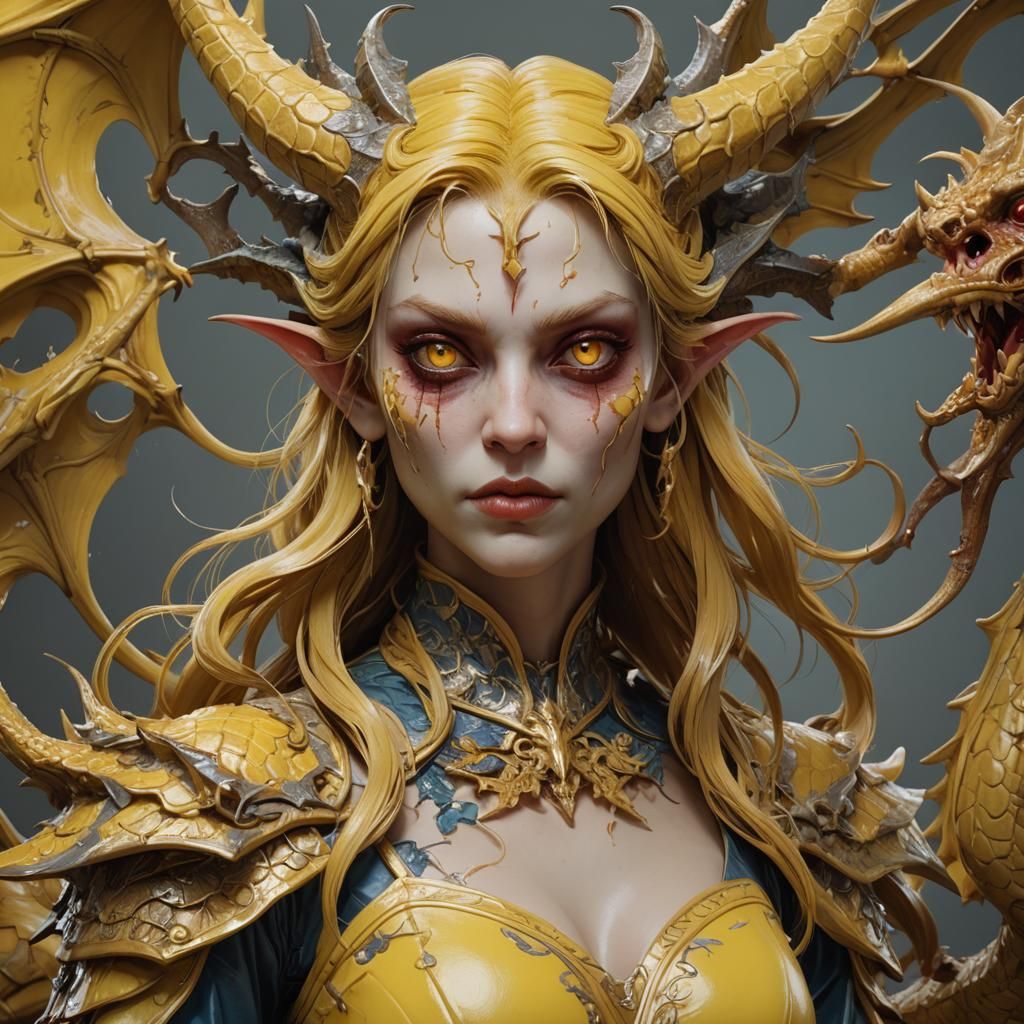 Demonic Porcelain Wyvern Doll Portrait