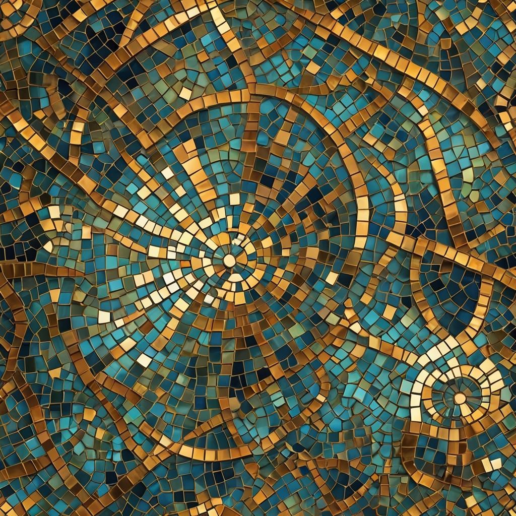 Mystical Trencadís Mosaic in Deep Vibrant Colors