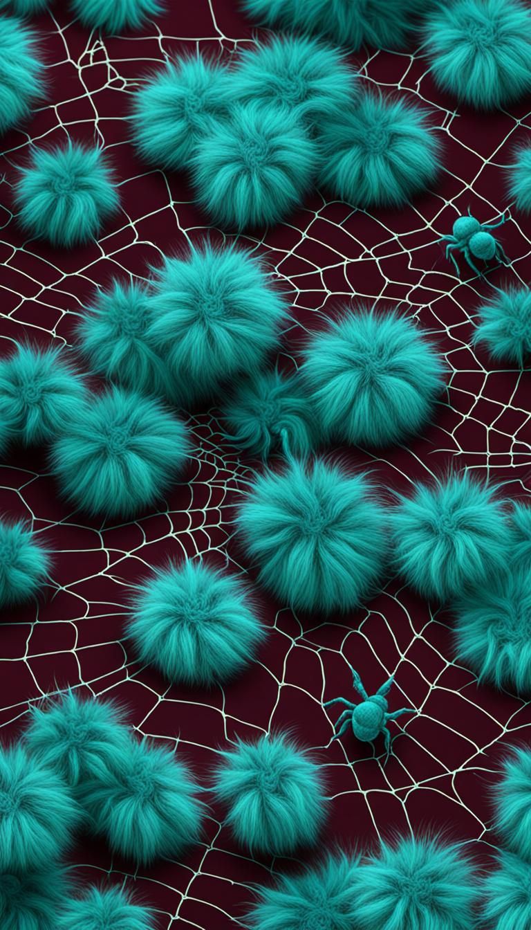 Abstract Lemony Spiderfur with Glowing Teal