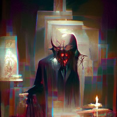 Sinister Occult Scene in Fantasy Art Style