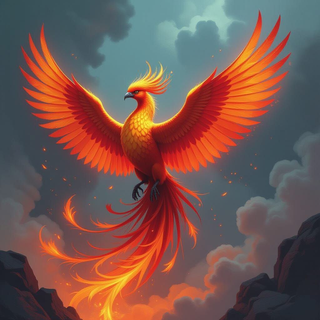 Radiant Phoenix in Futuristic Sci-Fi Style
