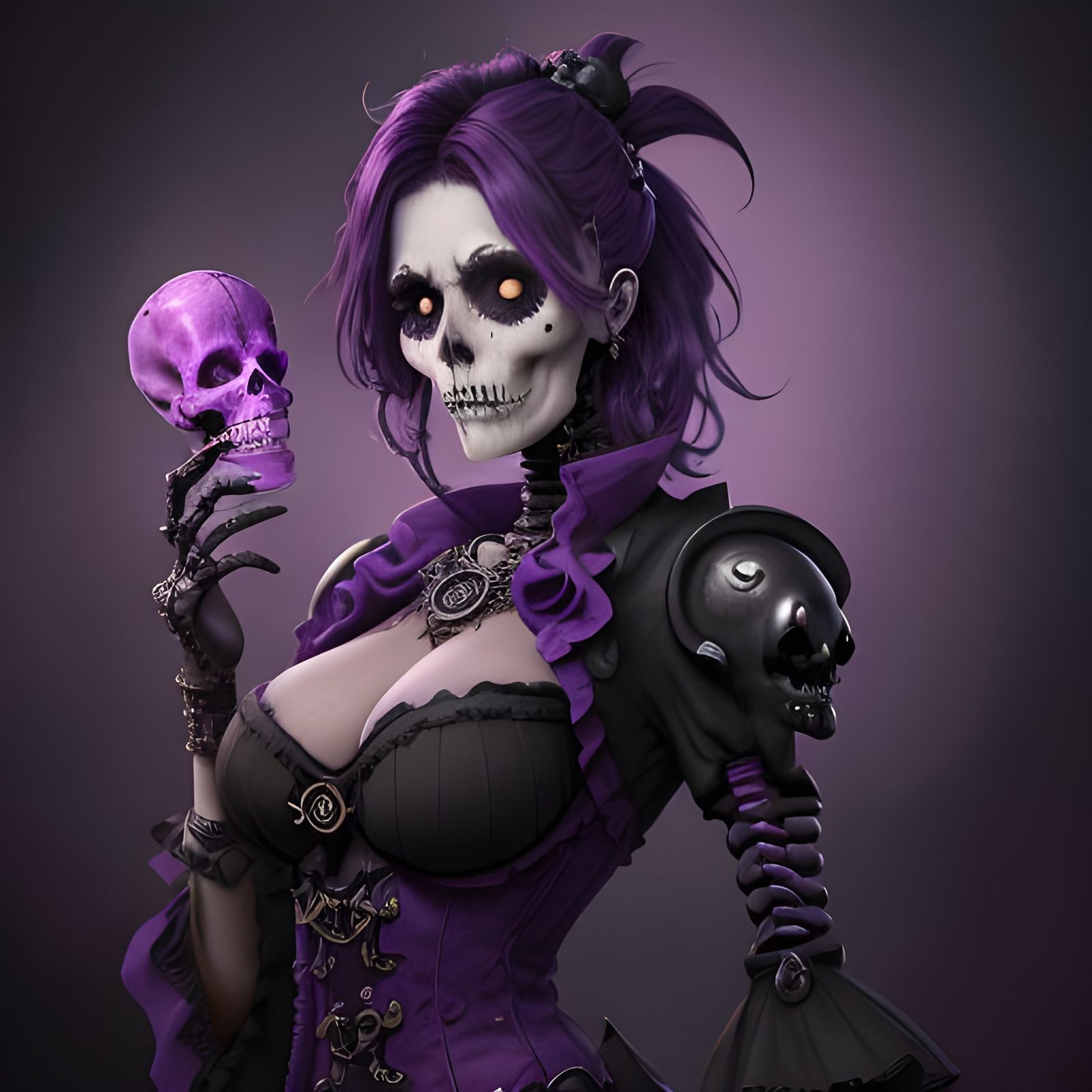 Steampunk Calavera Woman in Fantasy Art Style