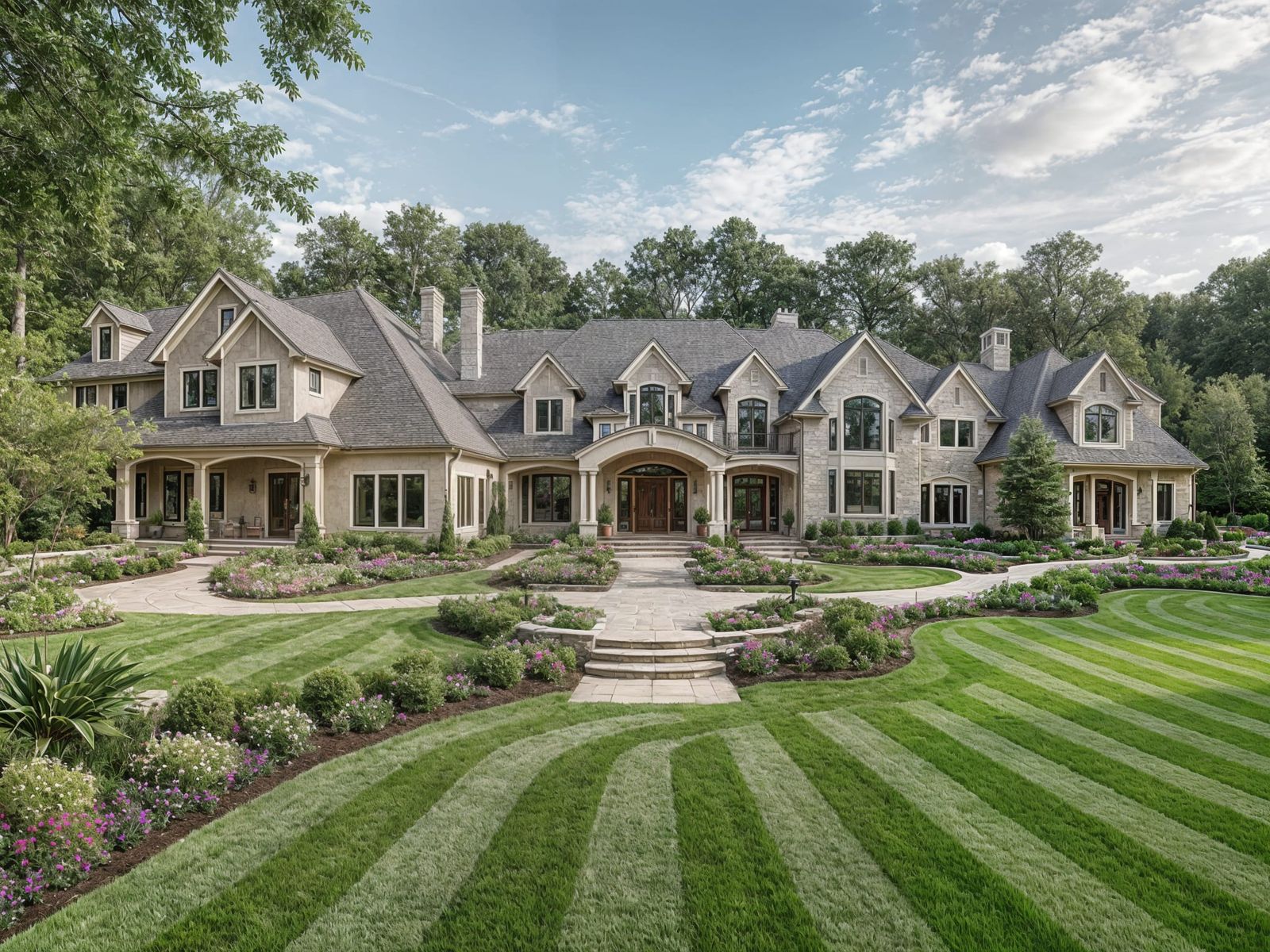 Elegant Modern Rustic Mansion on Rolling Hilltop Landscape