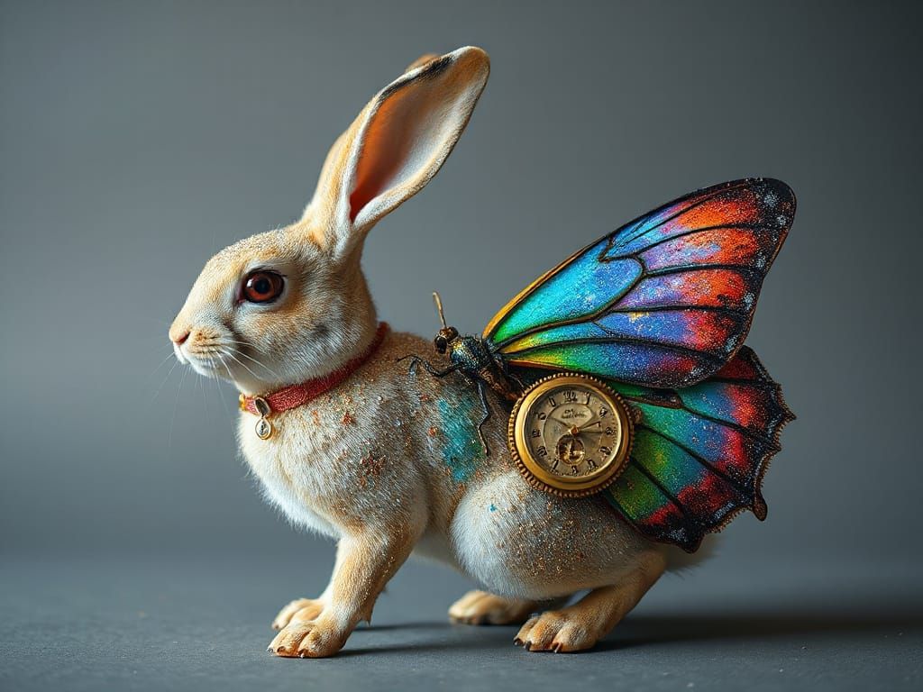 Rabbit Made of Stardust and Butterfly Wings
